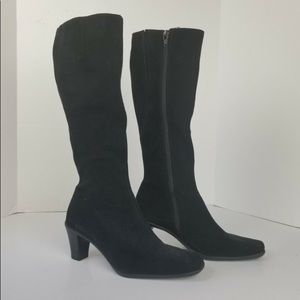 La Canadienne Black Suede Tall Boots 6.5M